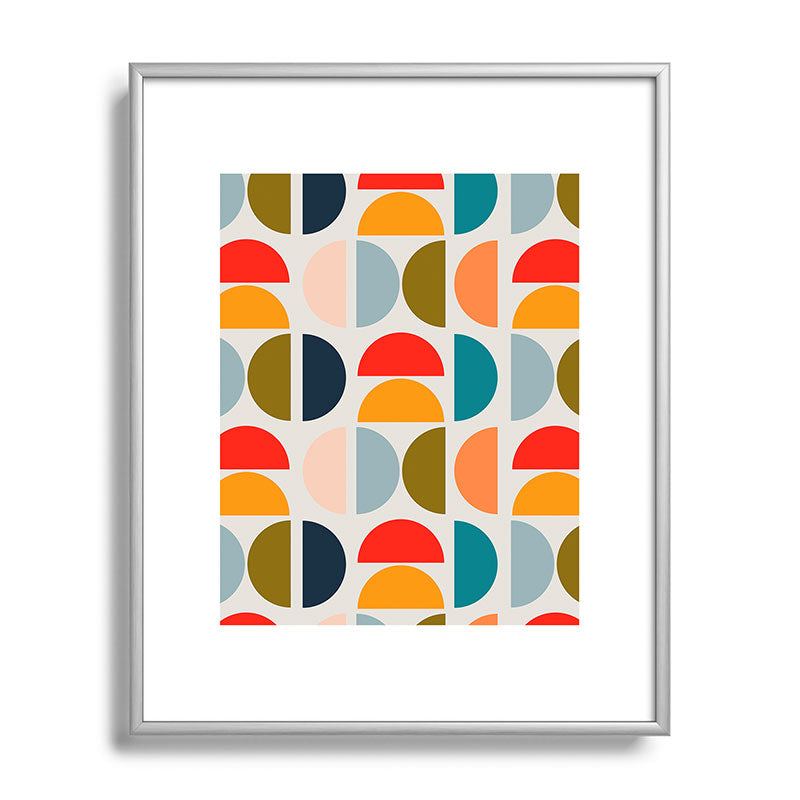 Viviana Gonzalez Mid Century Geometric Vibes I Metal Framed Art Print