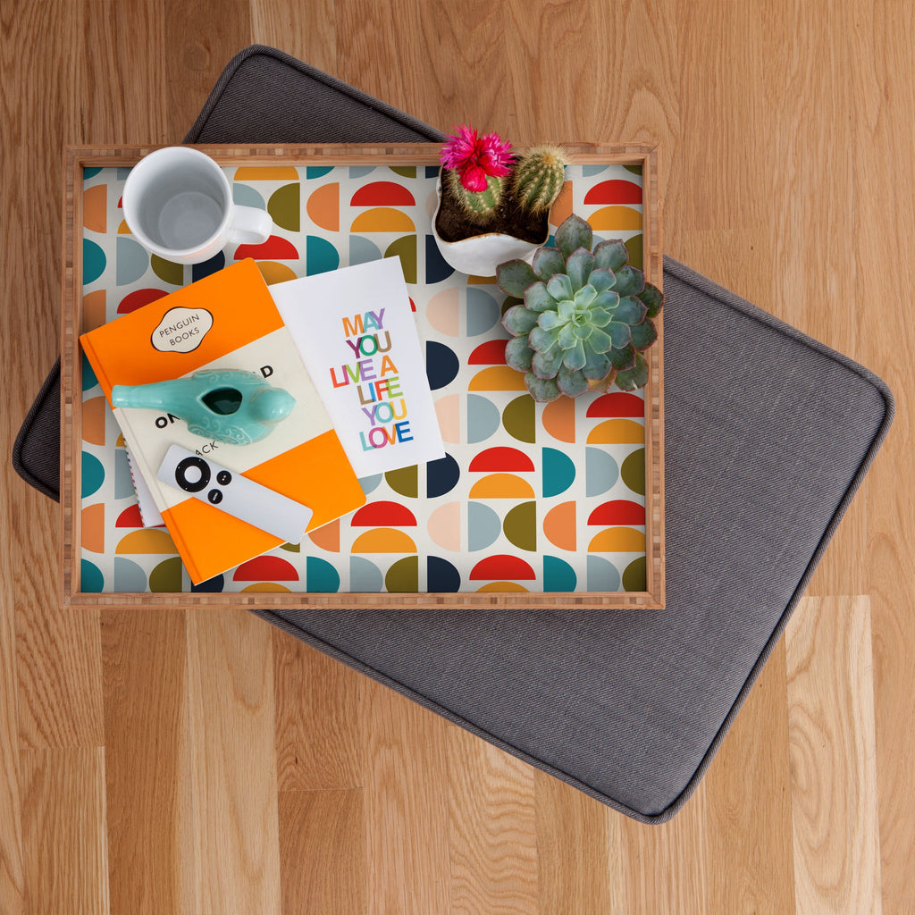 Viviana Gonzalez Mid Century Geometric Vibes I Rectangular Tray