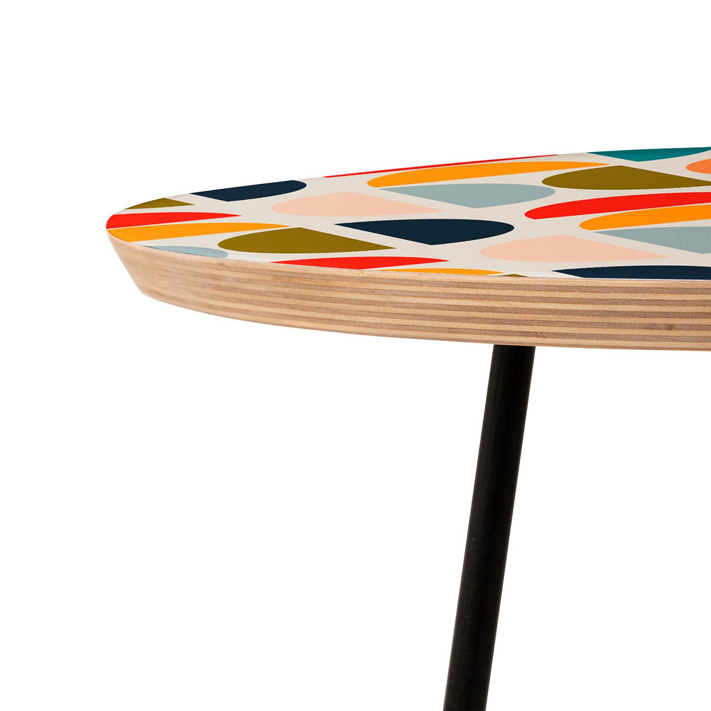 Viviana Gonzalez Mid Century Geometric Vibes I Round Side Table