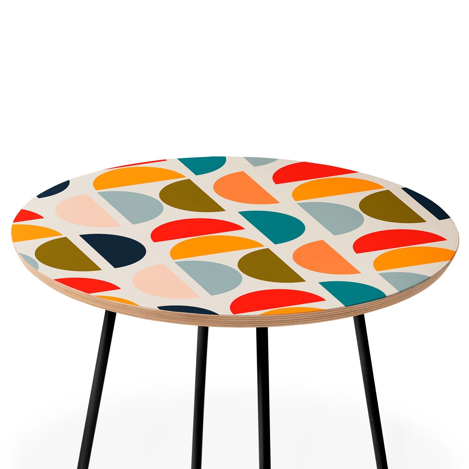 Viviana Gonzalez Mid Century Geometric Vibes I Round Side Table