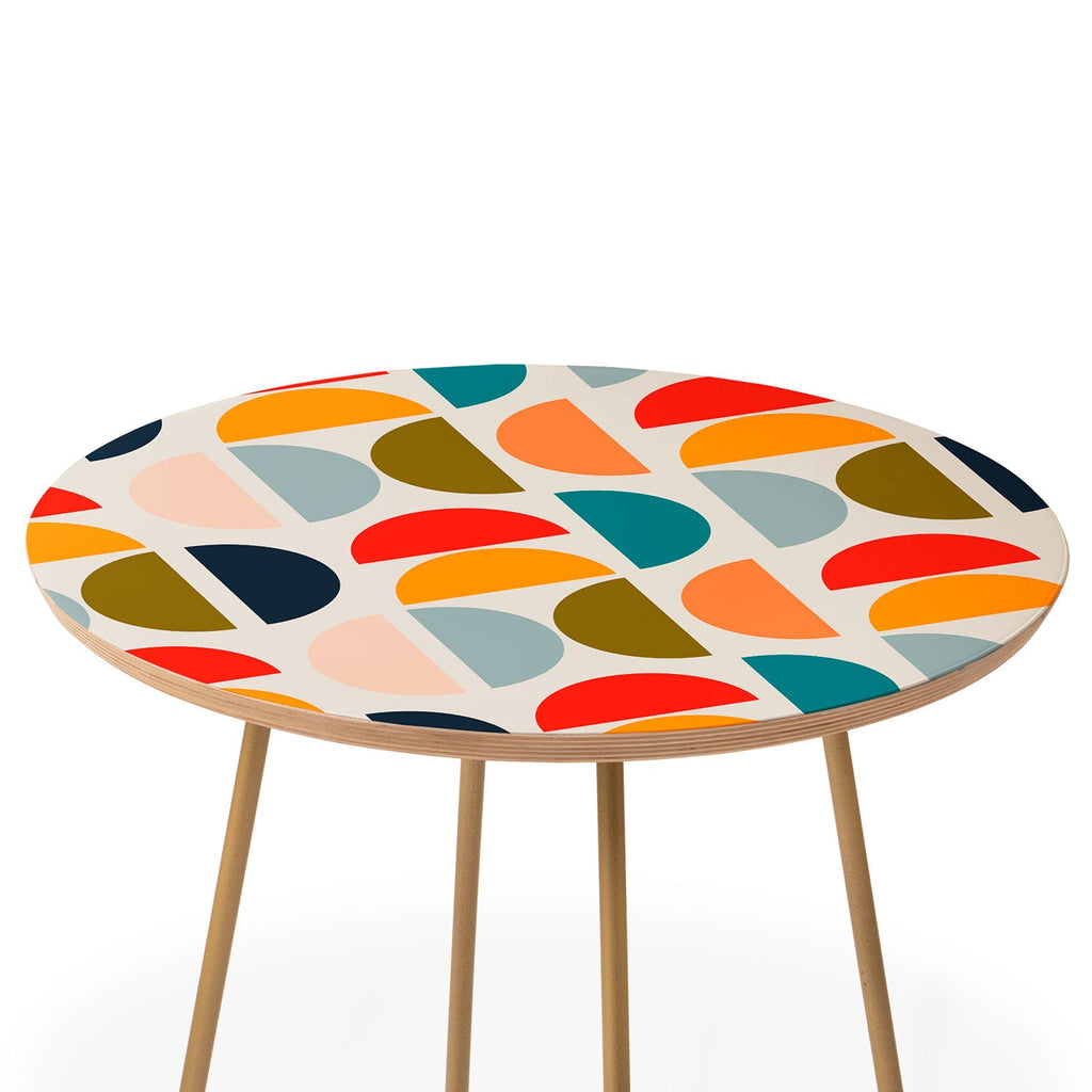Viviana Gonzalez Mid Century Geometric Vibes I Round Side Table