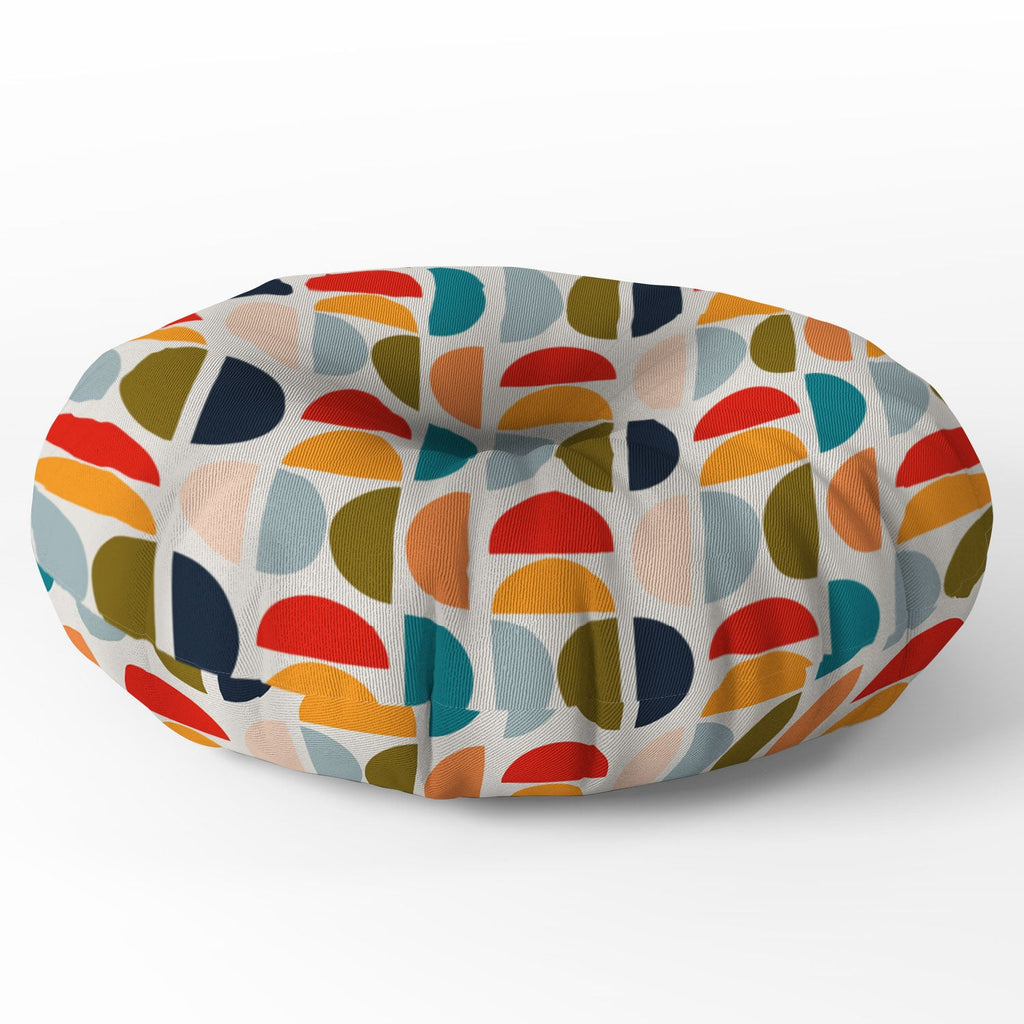Viviana Gonzalez Mid Century Geometric Vibes I Floor Pillow Round