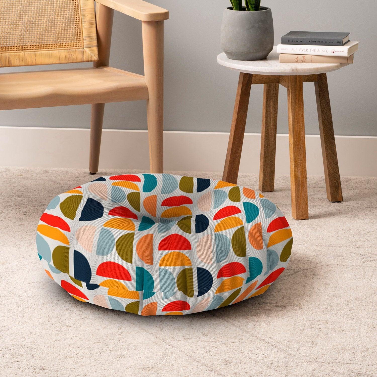 Viviana Gonzalez Mid Century Geometric Vibes I Floor Pillow Round