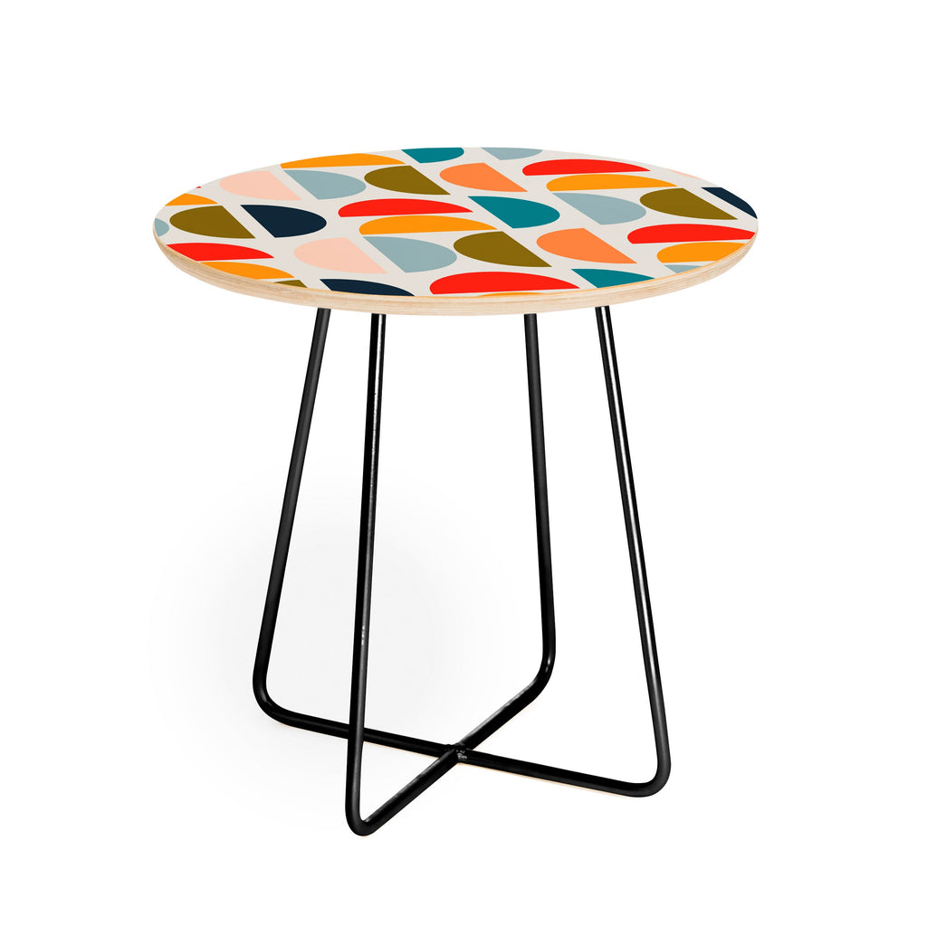 Viviana Gonzalez Mid Century Geometric Vibes I Round Side Table