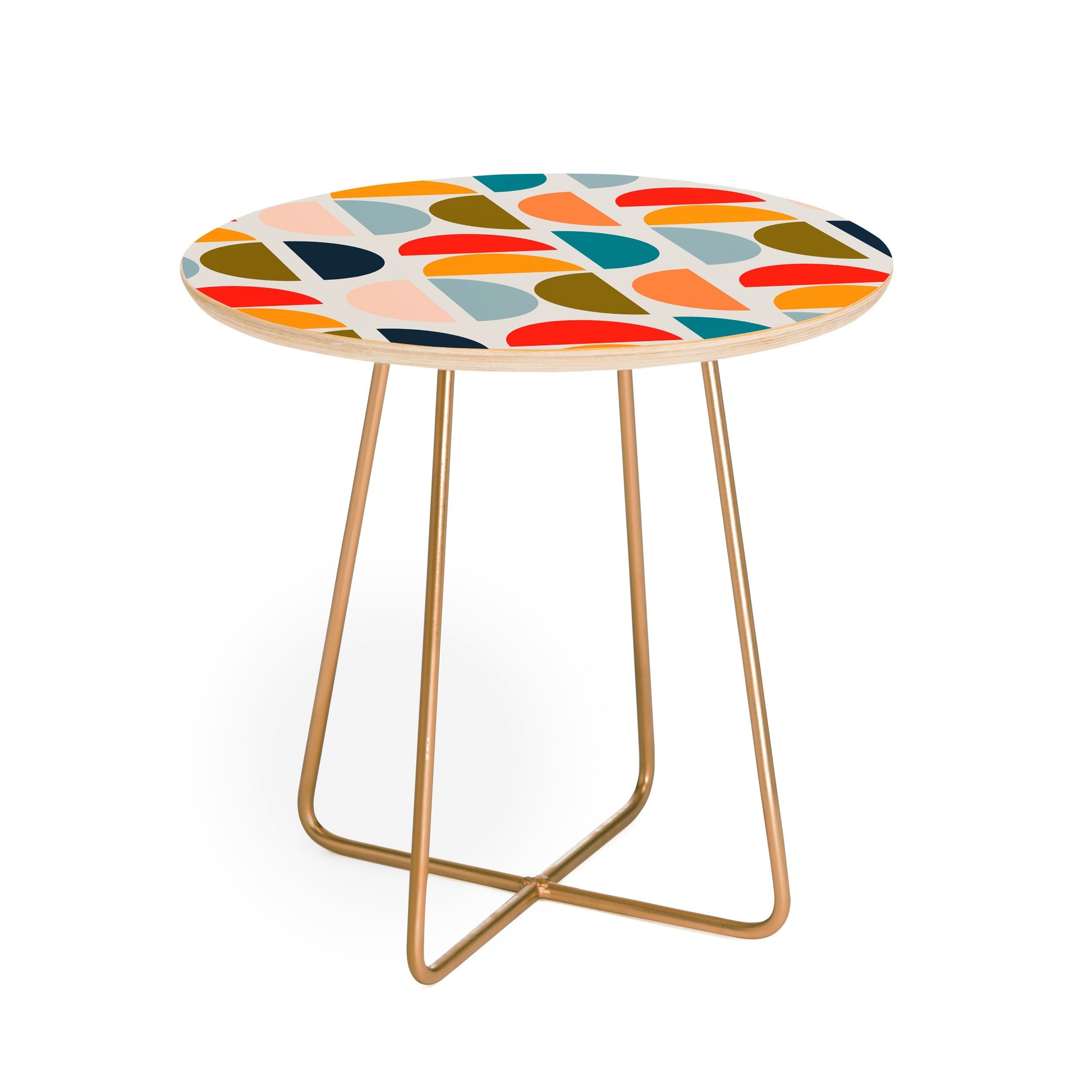 Viviana Gonzalez Mid Century Geometric Vibes I Round Side Table