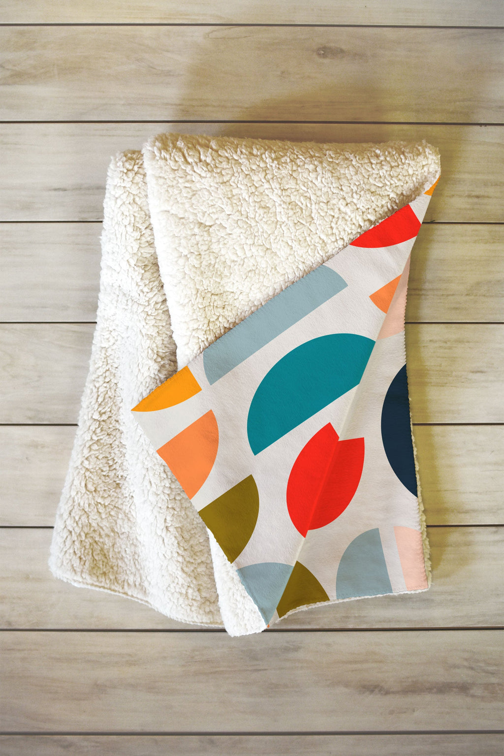 Viviana Gonzalez Mid Century Geometric Vibes I Fleece Throw Blanket
