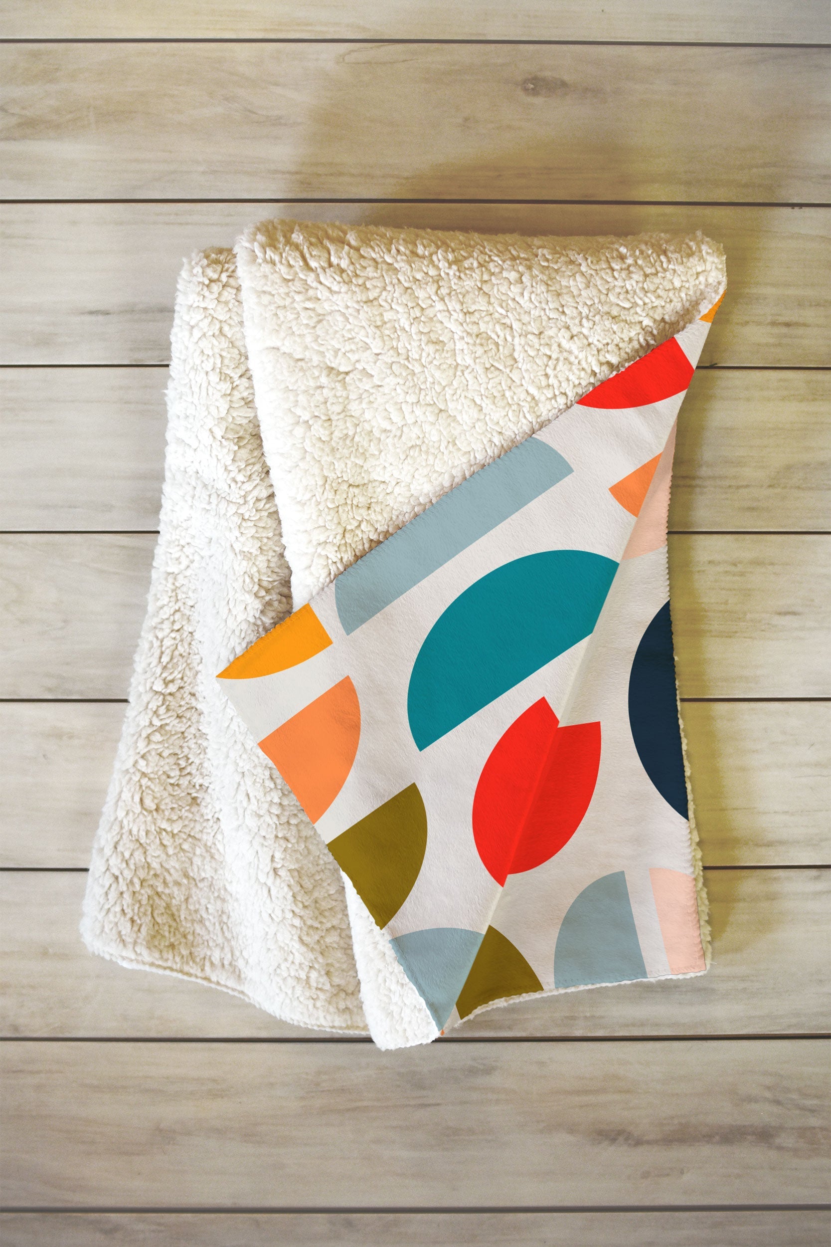 Viviana Gonzalez Mid Century Geometric Vibes I Fleece Throw Blanket
