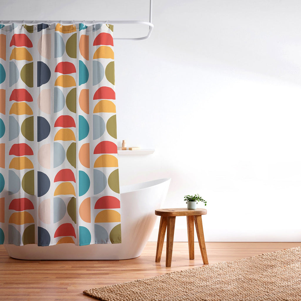Viviana Gonzalez Mid Century Geometric Vibes I Shower Curtain