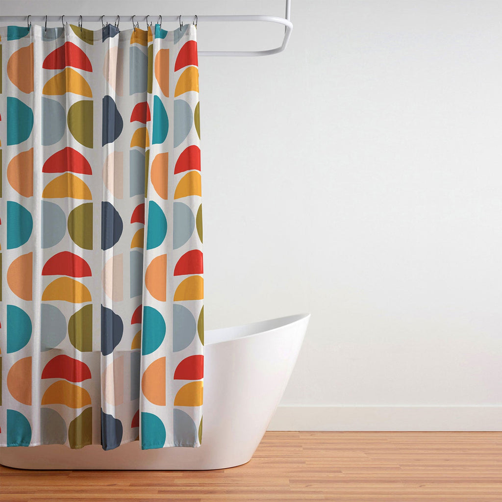 Viviana Gonzalez Mid Century Geometric Vibes I Shower Curtain