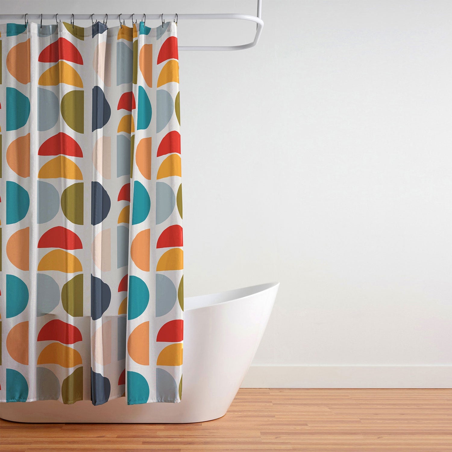 Viviana Gonzalez Mid Century Geometric Vibes I Shower Curtain