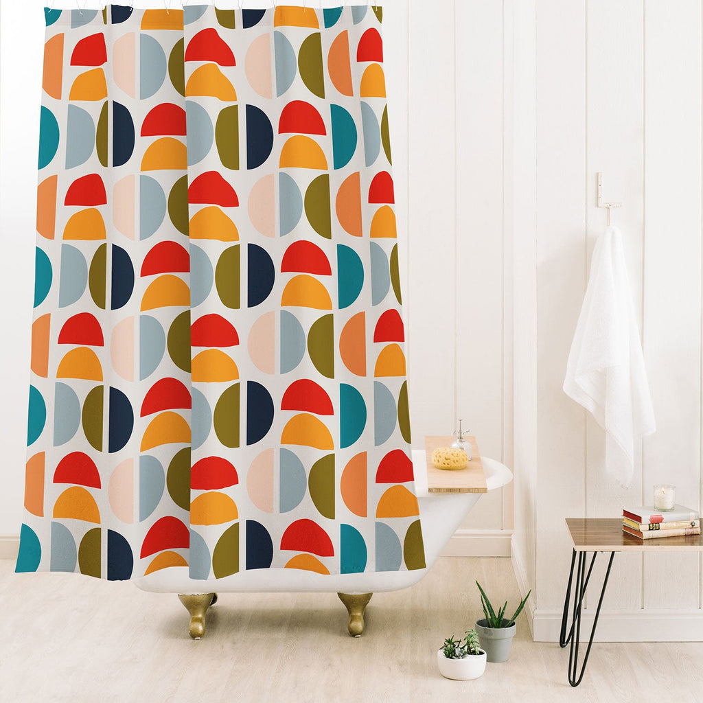 Viviana Gonzalez Mid Century Geometric Vibes I Shower Curtain
