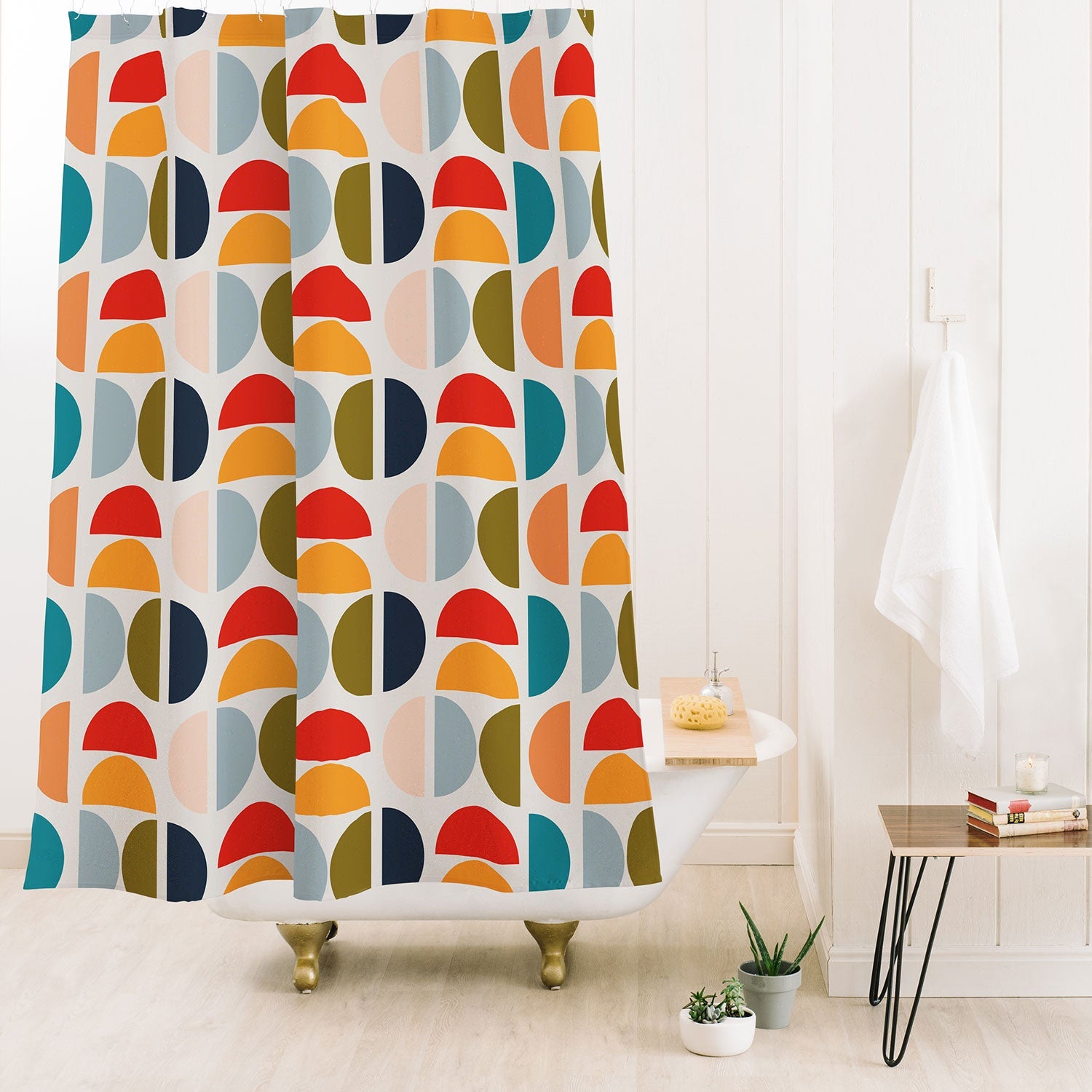 Viviana Gonzalez Mid Century Geometric Vibes I Shower Curtain