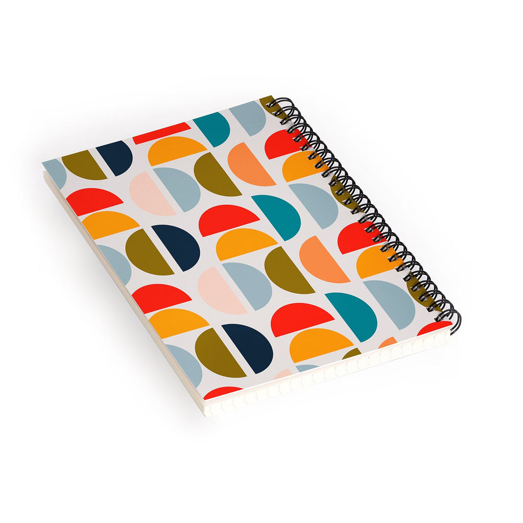 Viviana Gonzalez Mid Century Geometric Vibes I Spiral Notebook