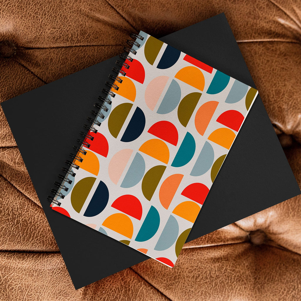 Viviana Gonzalez Mid Century Geometric Vibes I Spiral Notebook