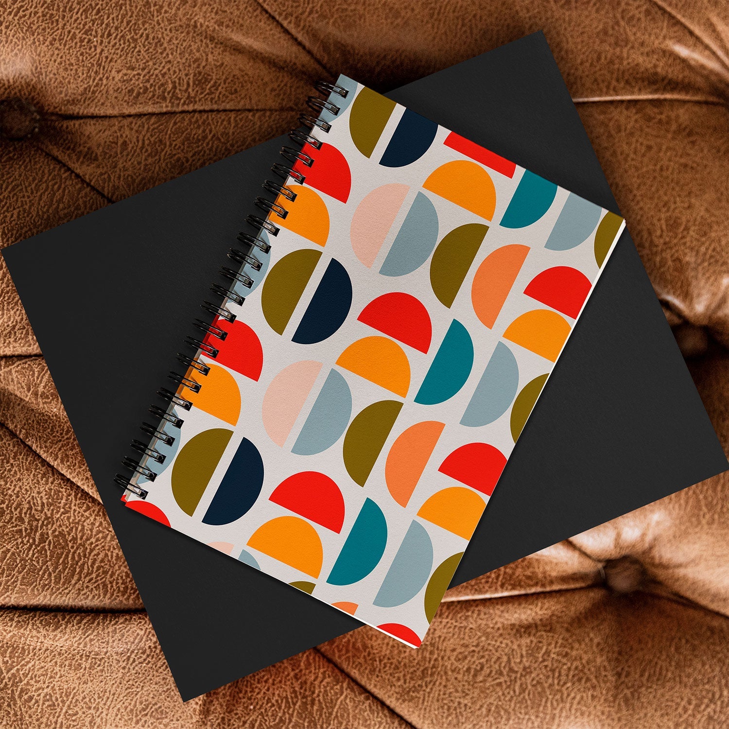 Viviana Gonzalez Mid Century Geometric Vibes I Spiral Notebook