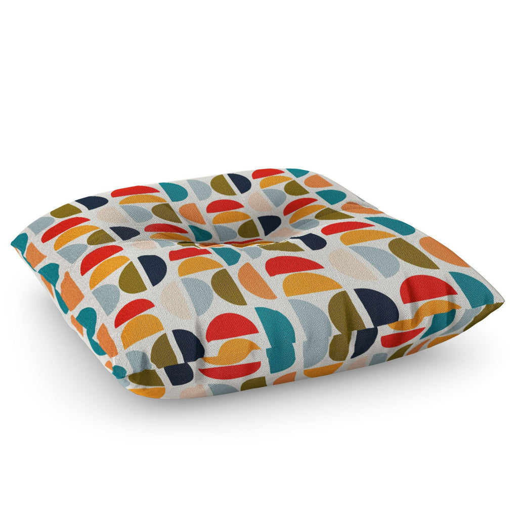 Viviana Gonzalez Mid Century Geometric Vibes I Floor Pillow Square