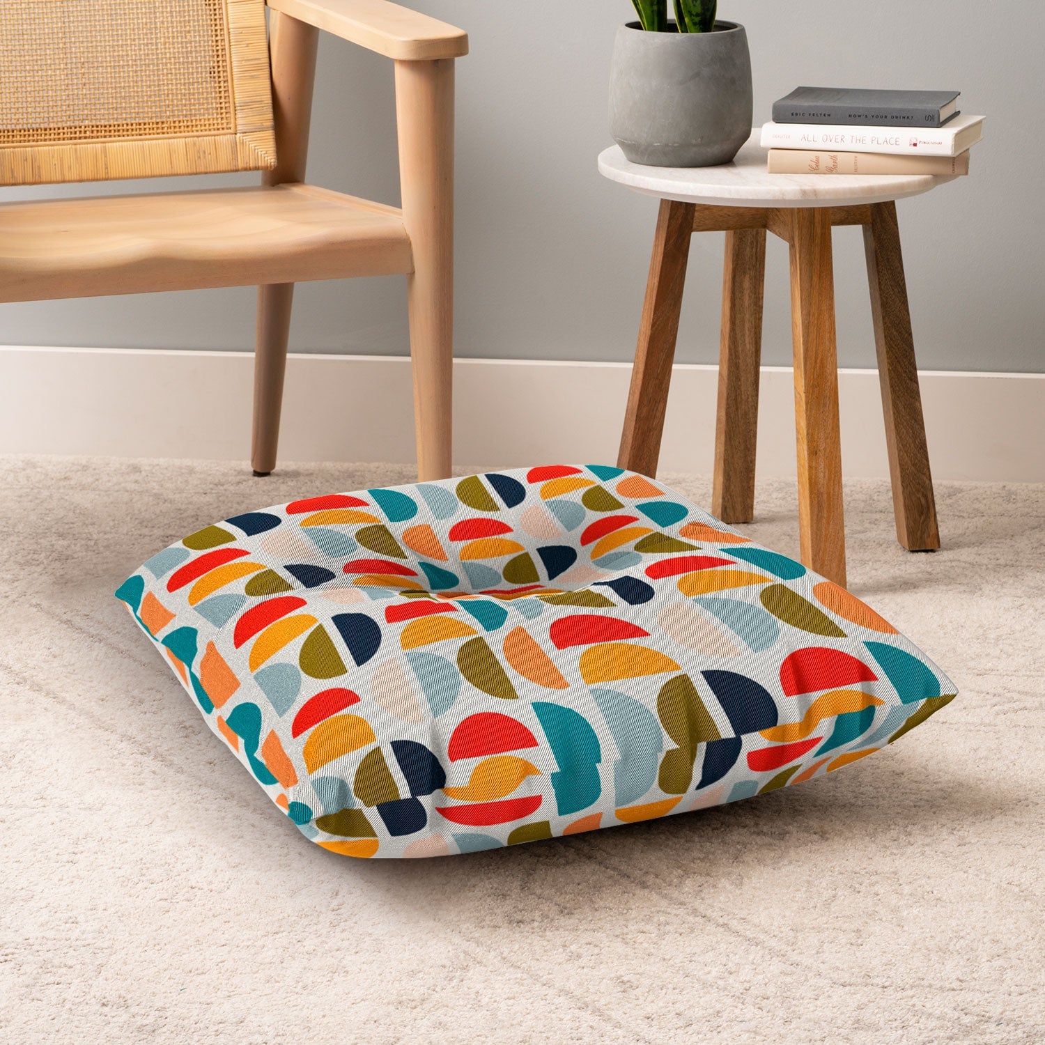 Viviana Gonzalez Mid Century Geometric Vibes I Floor Pillow Square