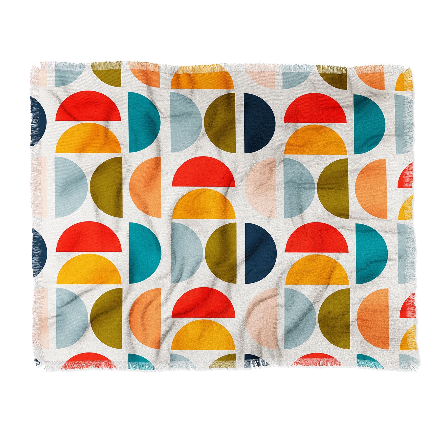Viviana Gonzalez Mid Century Geometric Vibes I Throw Blanket