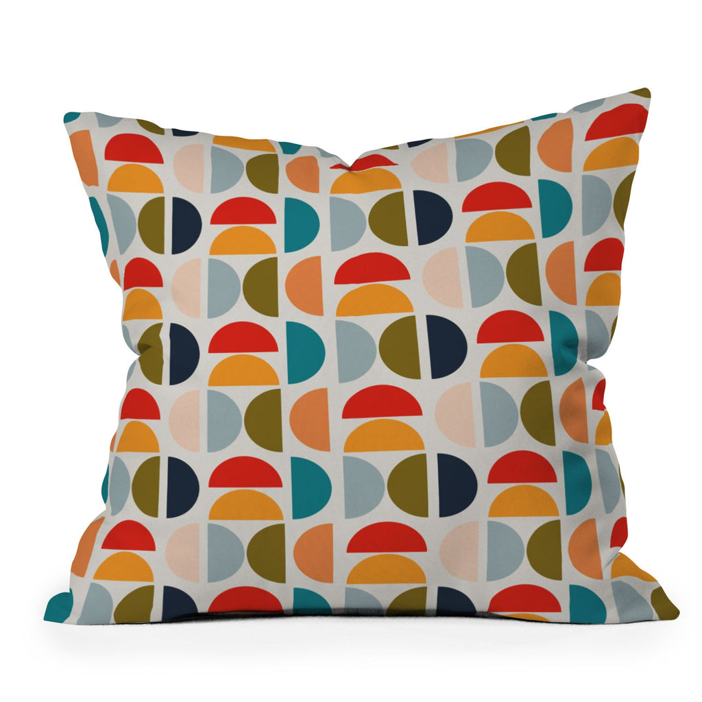 Viviana Gonzalez Mid Century Geometric Vibes I Outdoor Throw Pillow