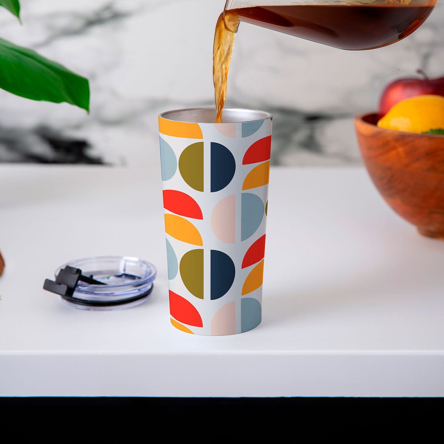 Viviana Gonzalez Mid Century Geometric Vibes I Travel Mug