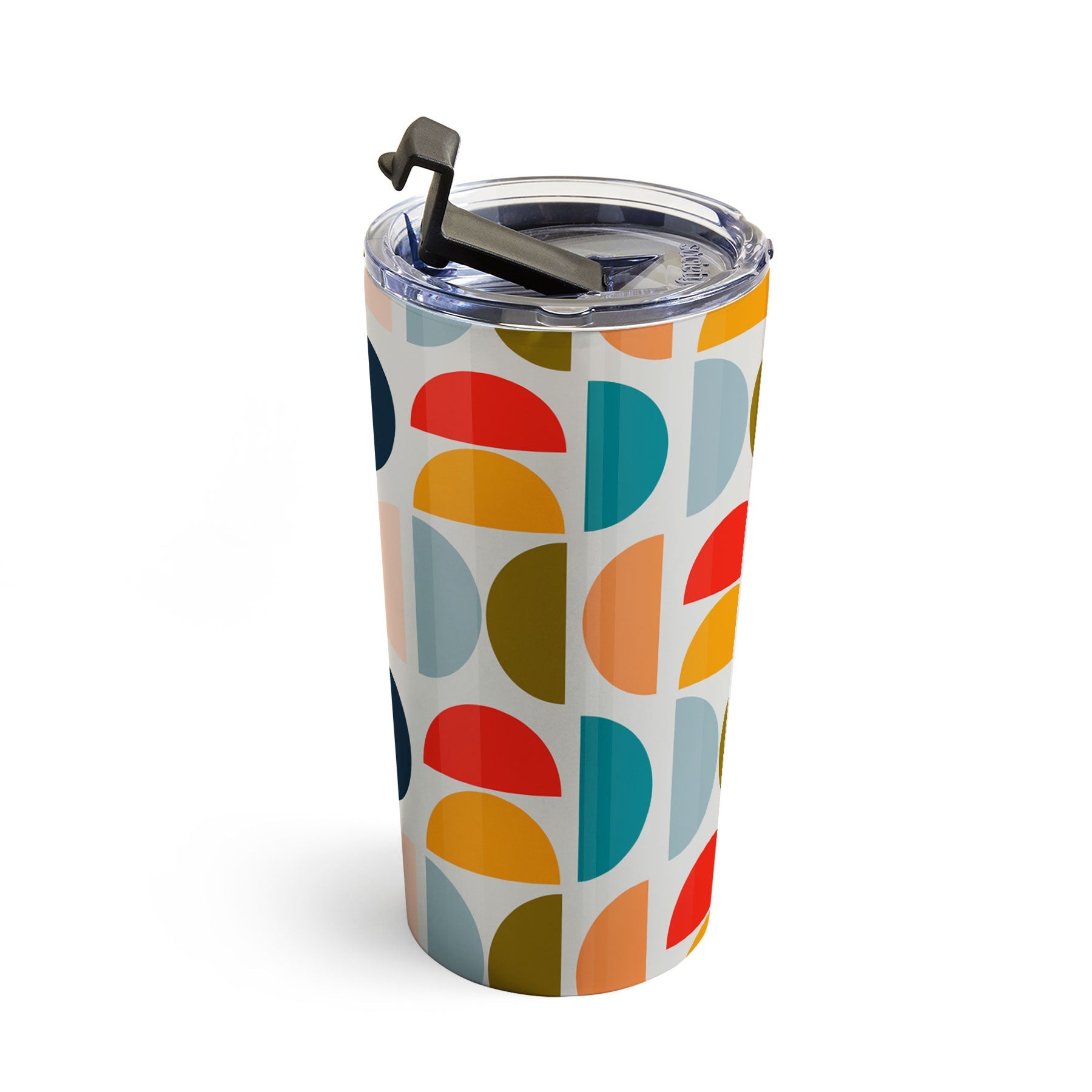 Viviana Gonzalez Mid Century Geometric Vibes I Travel Mug