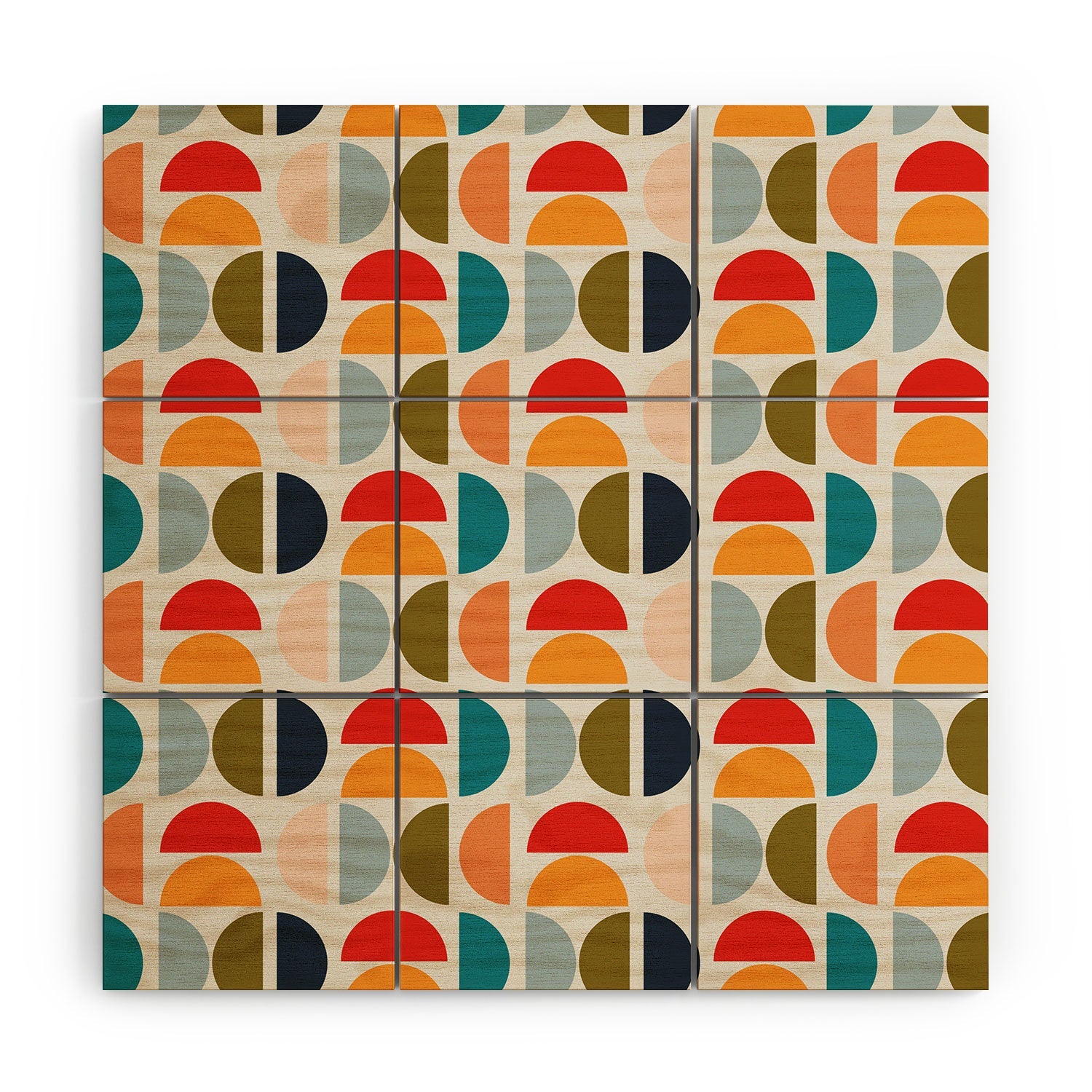 Viviana Gonzalez Mid Century Geometric Vibes I Wood Wall Mural