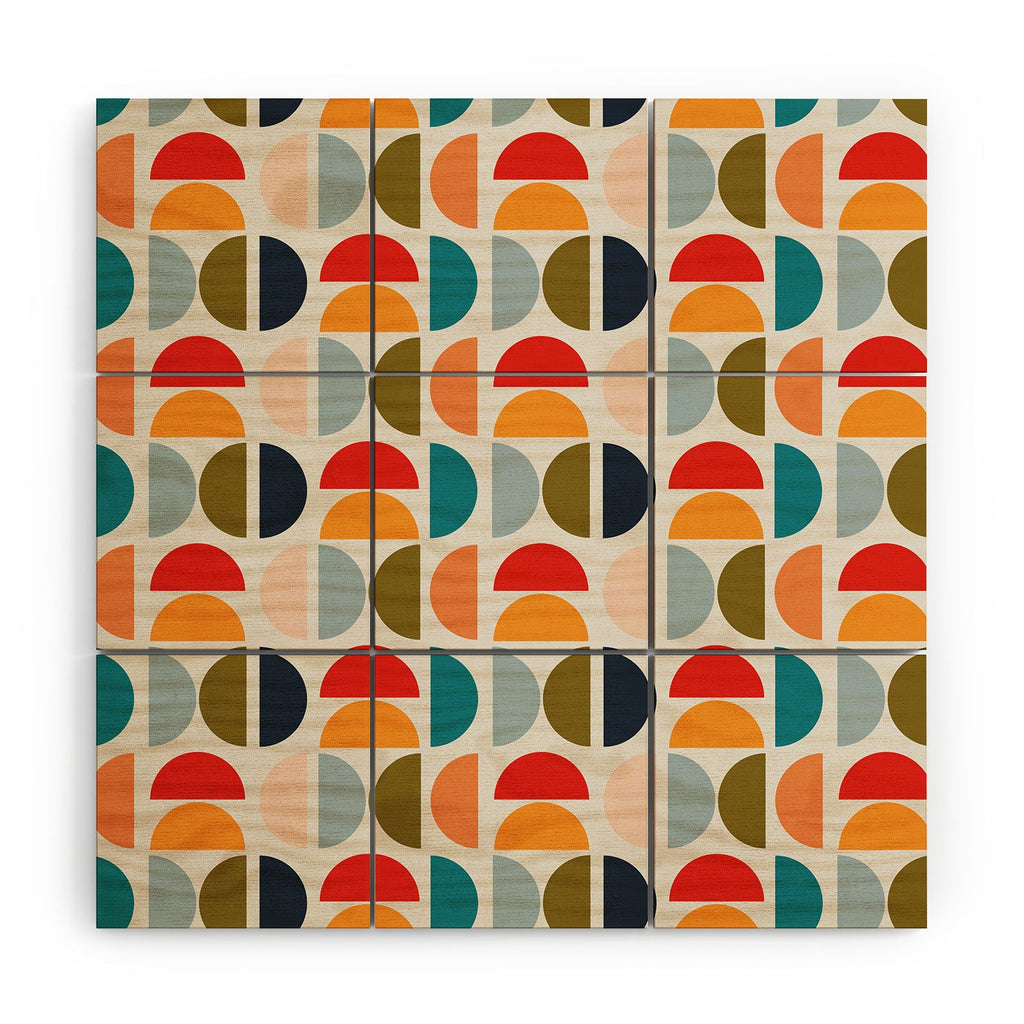 Viviana Gonzalez Mid Century Geometric Vibes I Wood Wall Mural