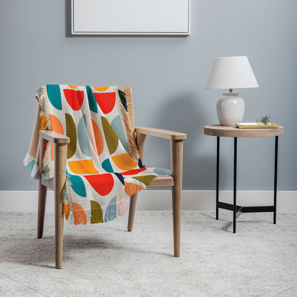 Viviana Gonzalez Mid Century Geometric Vibes I Throw Blanket
