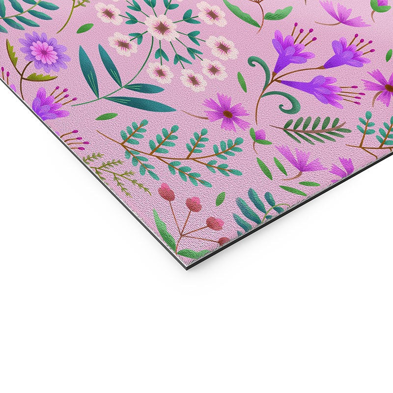 Pimlada Phuapradit Ditsy Purple Floral Half Drop Welcome Mat