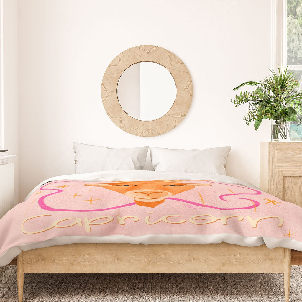 Little Om Zodiac Sign Capricorn Duvet Cover