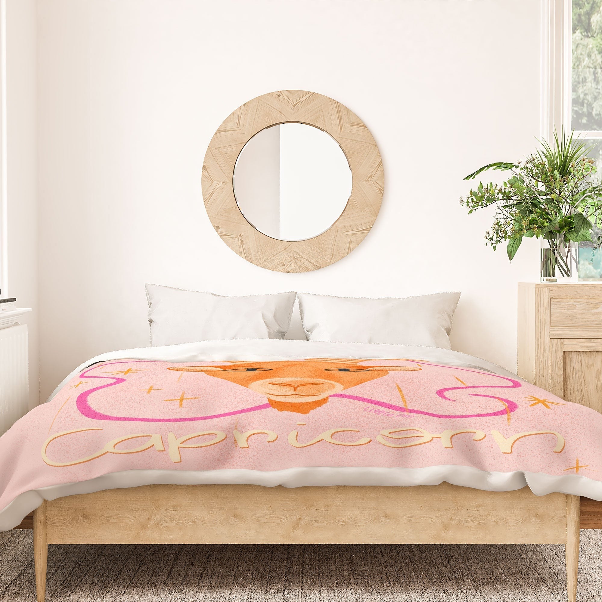 Little Om Zodiac Sign Capricorn Duvet Cover