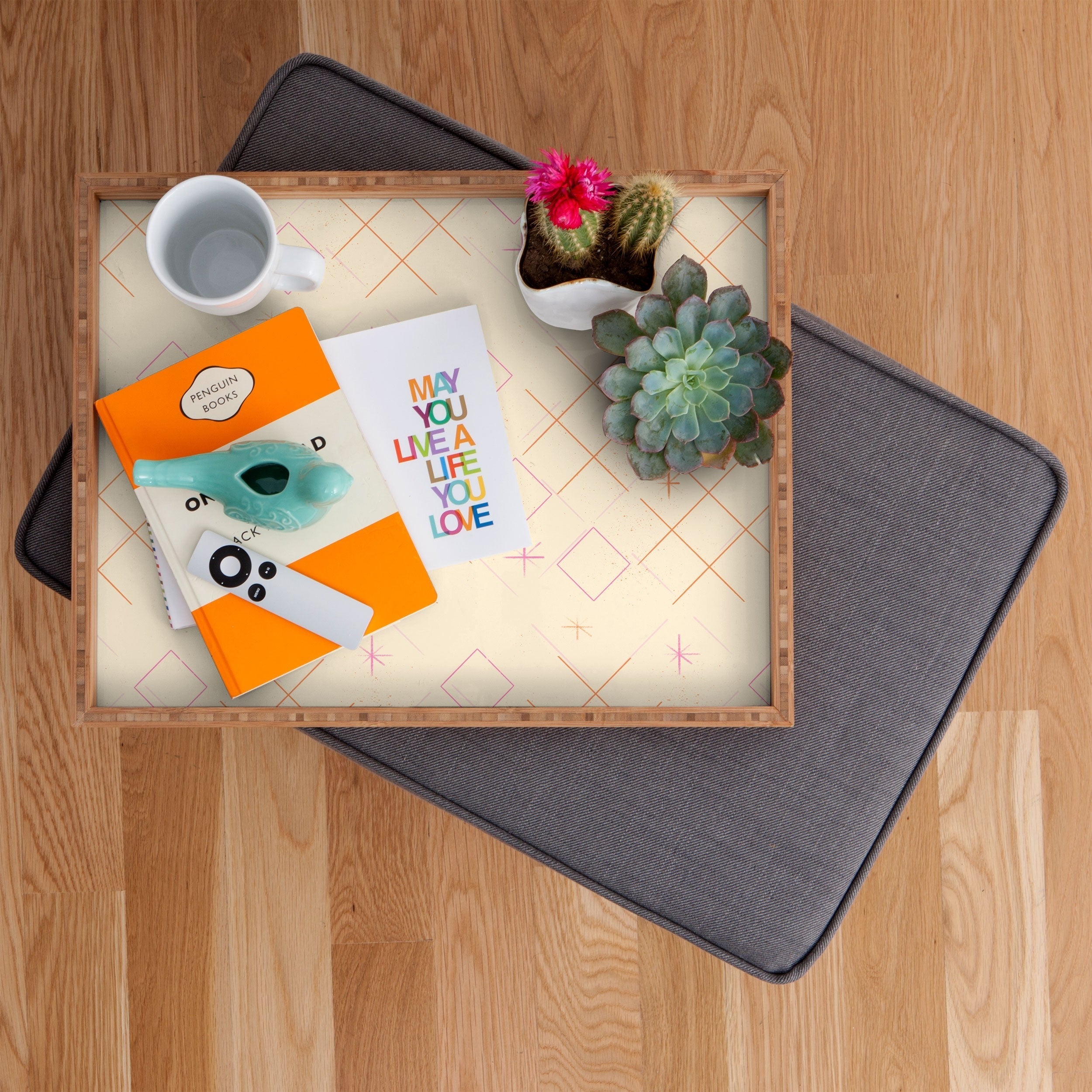 Little Om Starry Web cream Rectangular Tray