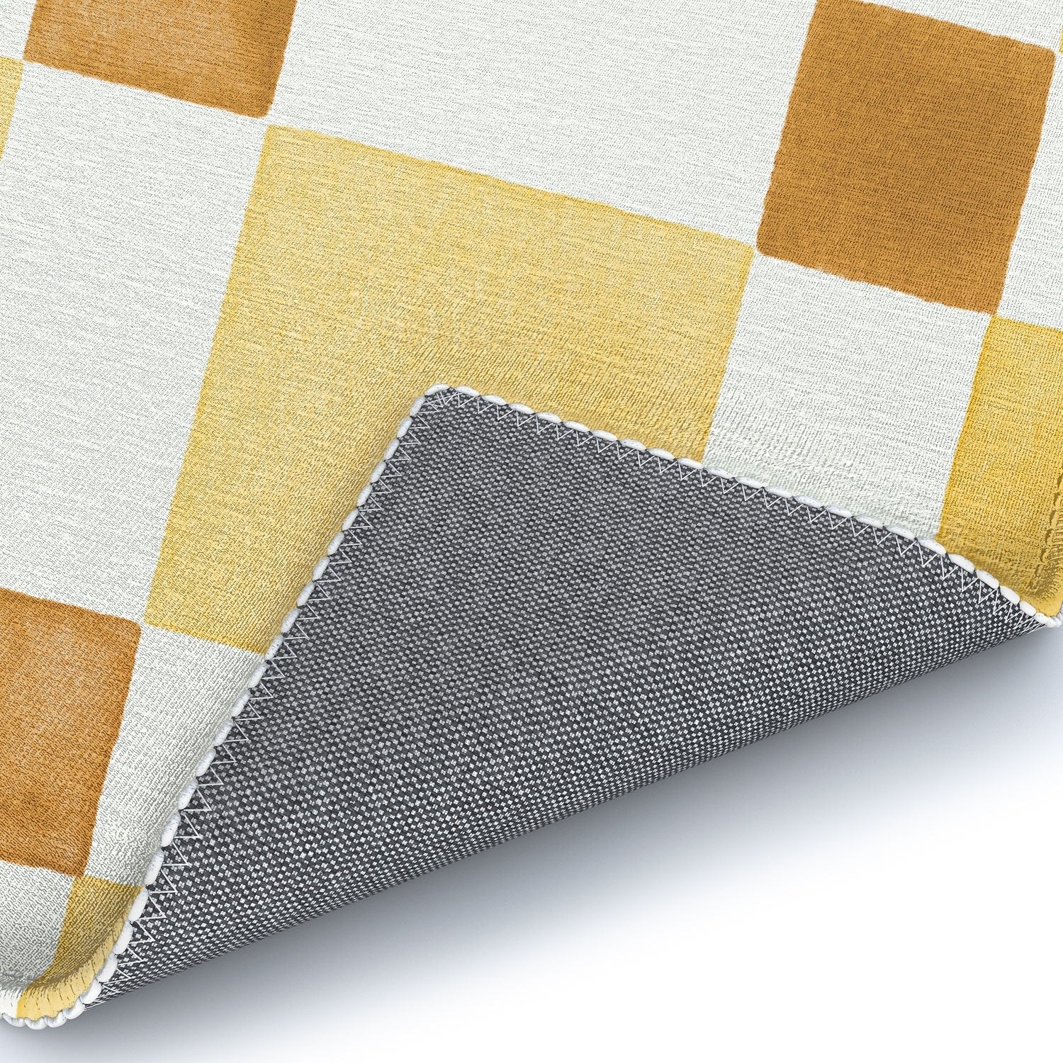 Ninola Design Everyday Artifact Checker Mosaic Tiles Geometry Yellow Area Rug