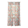 Ninola Design Botanic Retreat Tropical Whimsical Flowers Coral Green Sheer Non Repeat