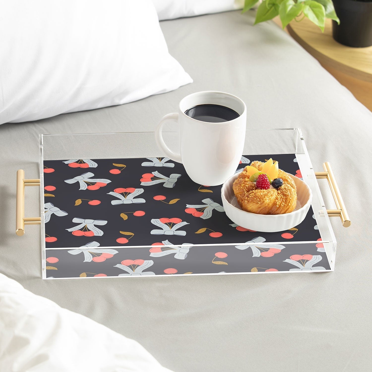Jennifer Labre Cherries and Bows Acrylic Tray