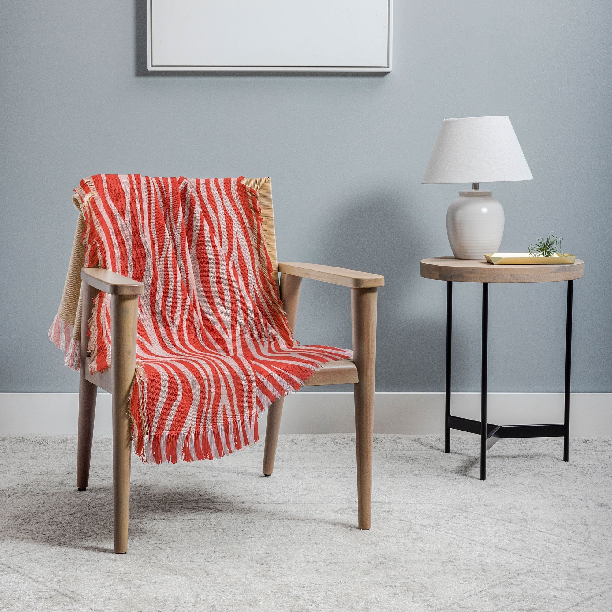 Avenie BR Red Zebra Stripe Throw Blanket