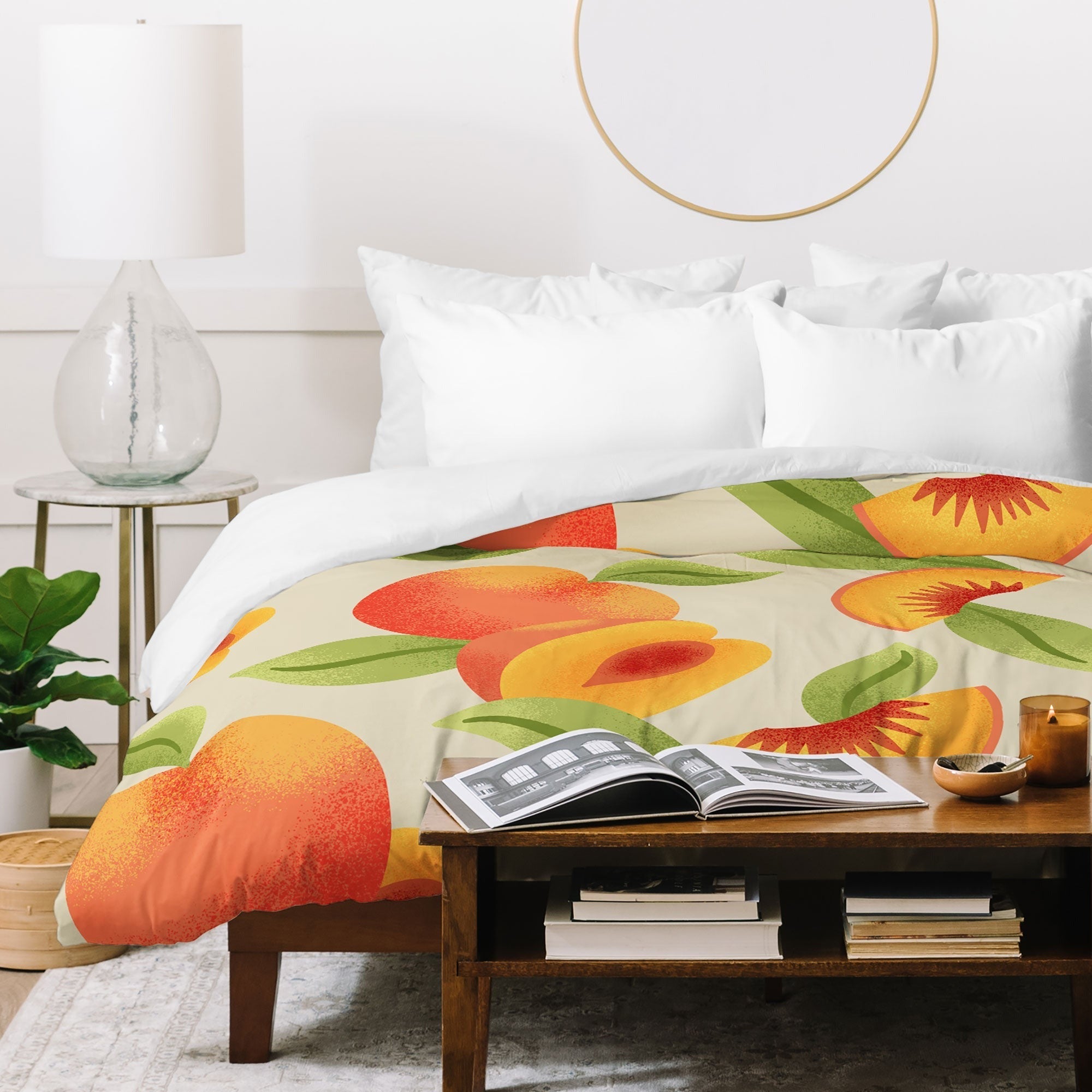 Jessica Molina Peach Pattern Duvet Cover