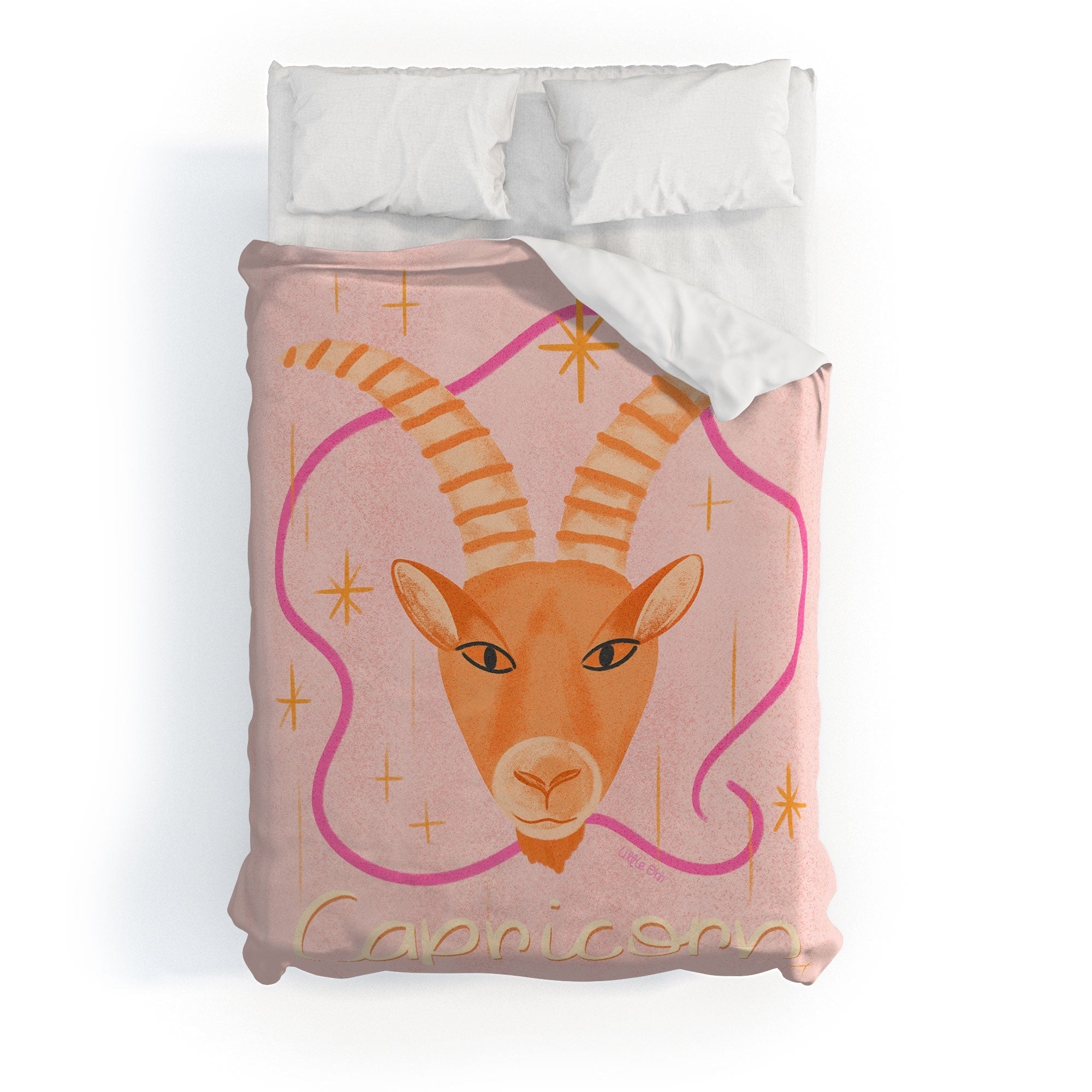 Little Om Zodiac Sign Capricorn Duvet Cover