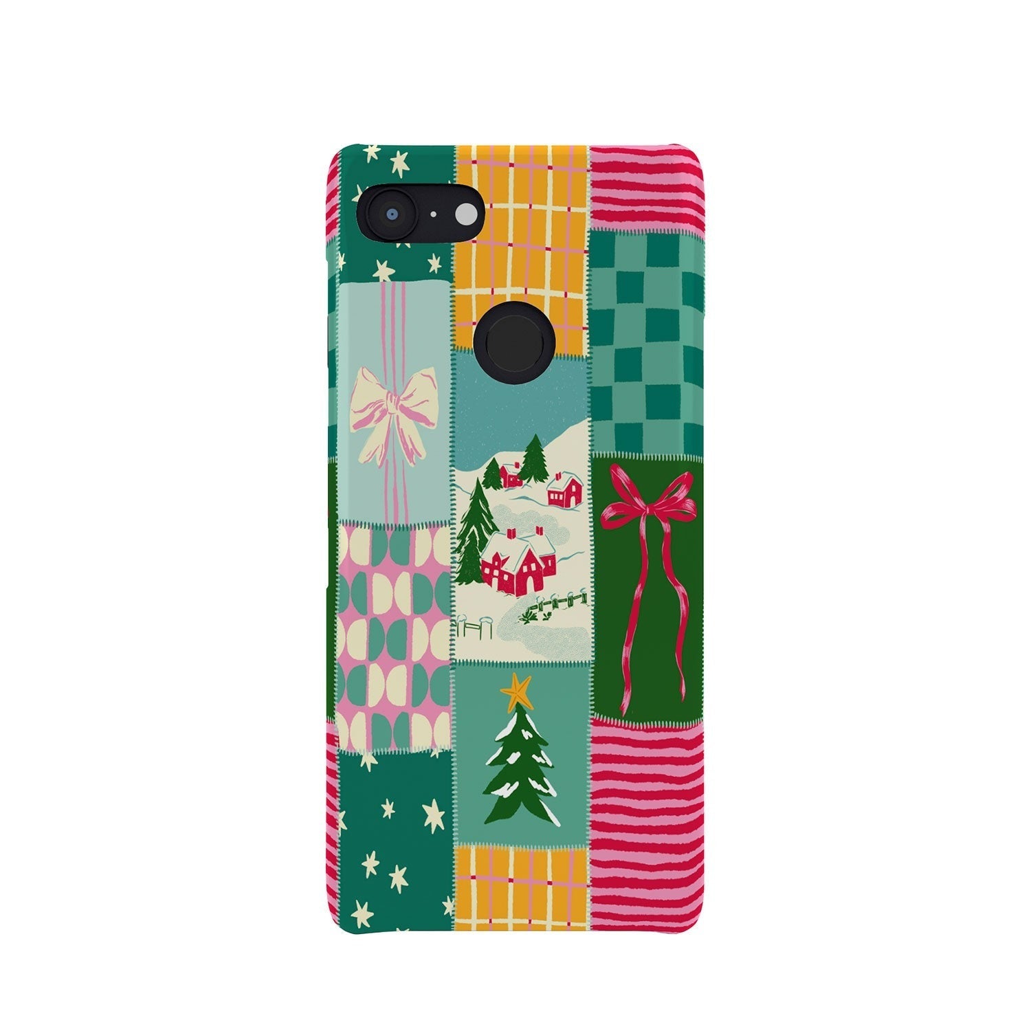 LouBruzzoni Cozy Christmas Patchwork Phone Case