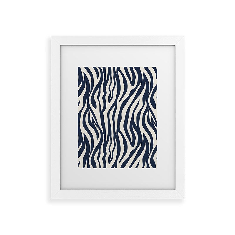 Avenie BR Navy Tiger Stripes Framed Art Print