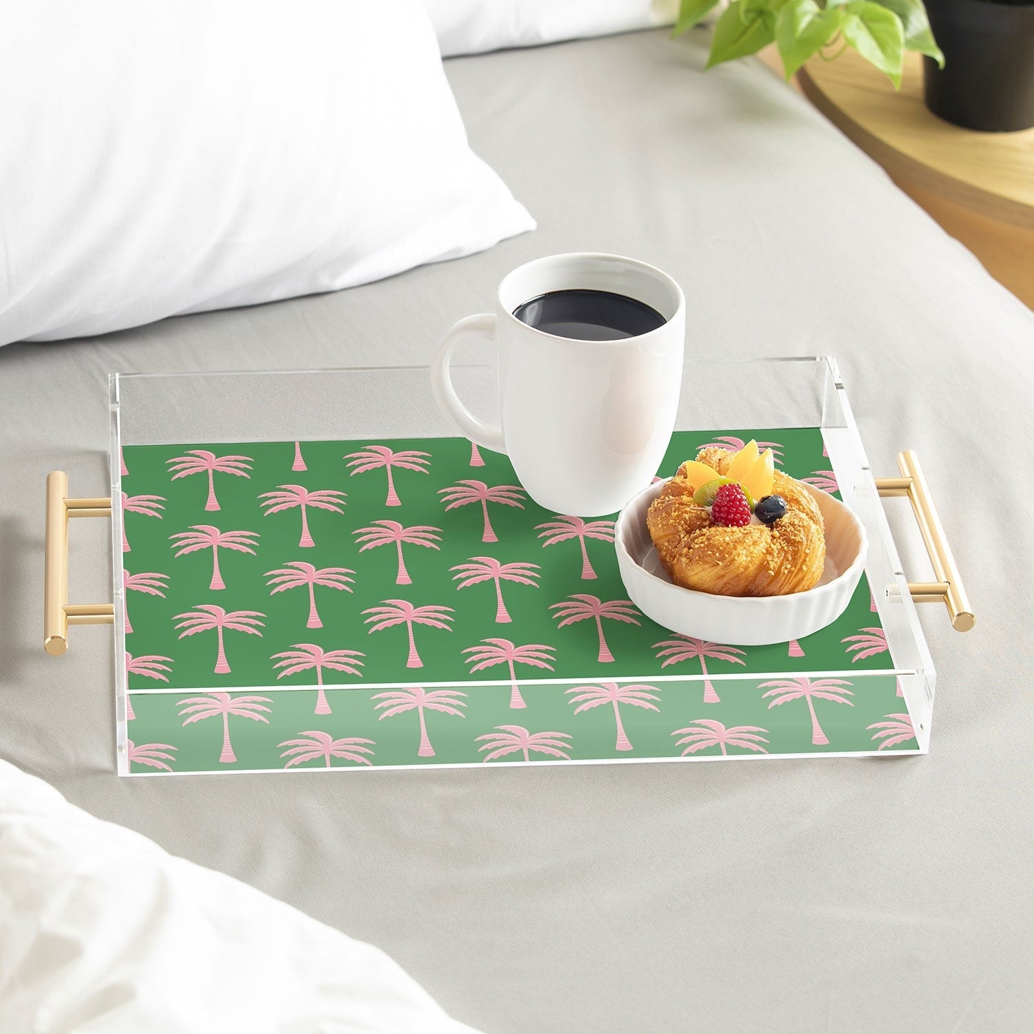 Design by Spark Pink Palm Tree Oasis Acrylic Tray