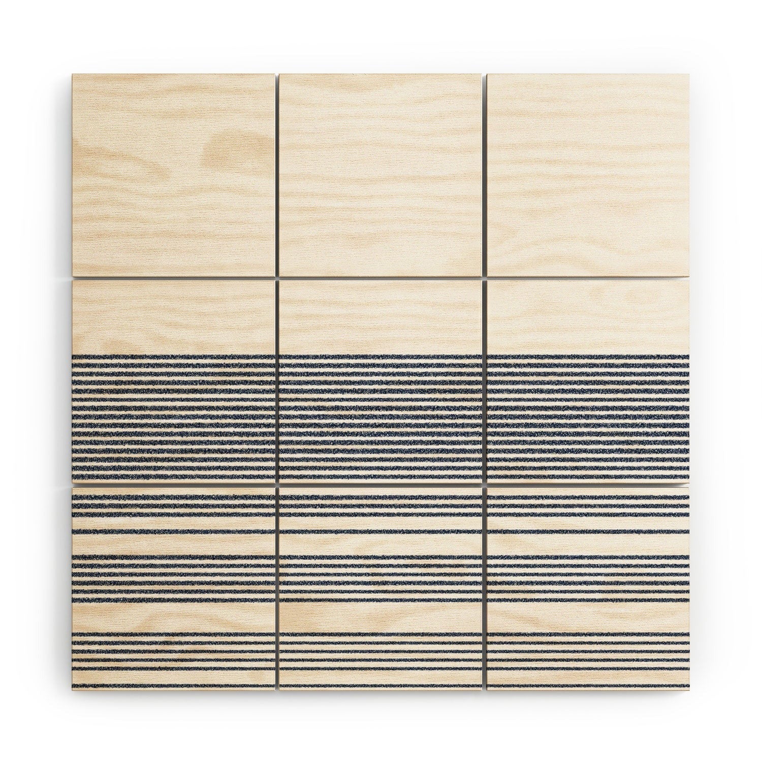 Kierkegaard Design Studio organic stripes naut navy blue and white Wood Wall Mural