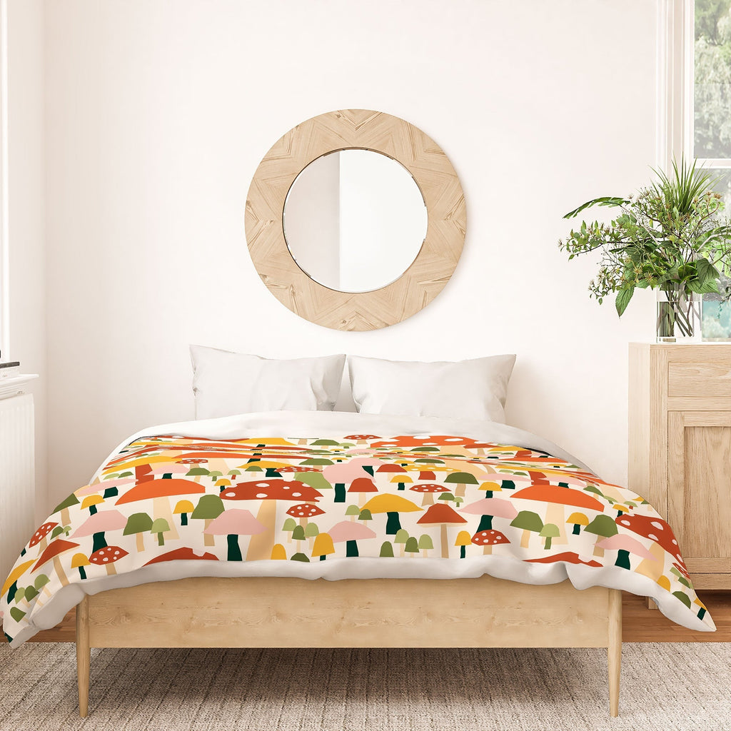 Valeria Frustaci autumnal mushrooms Duvet Cover