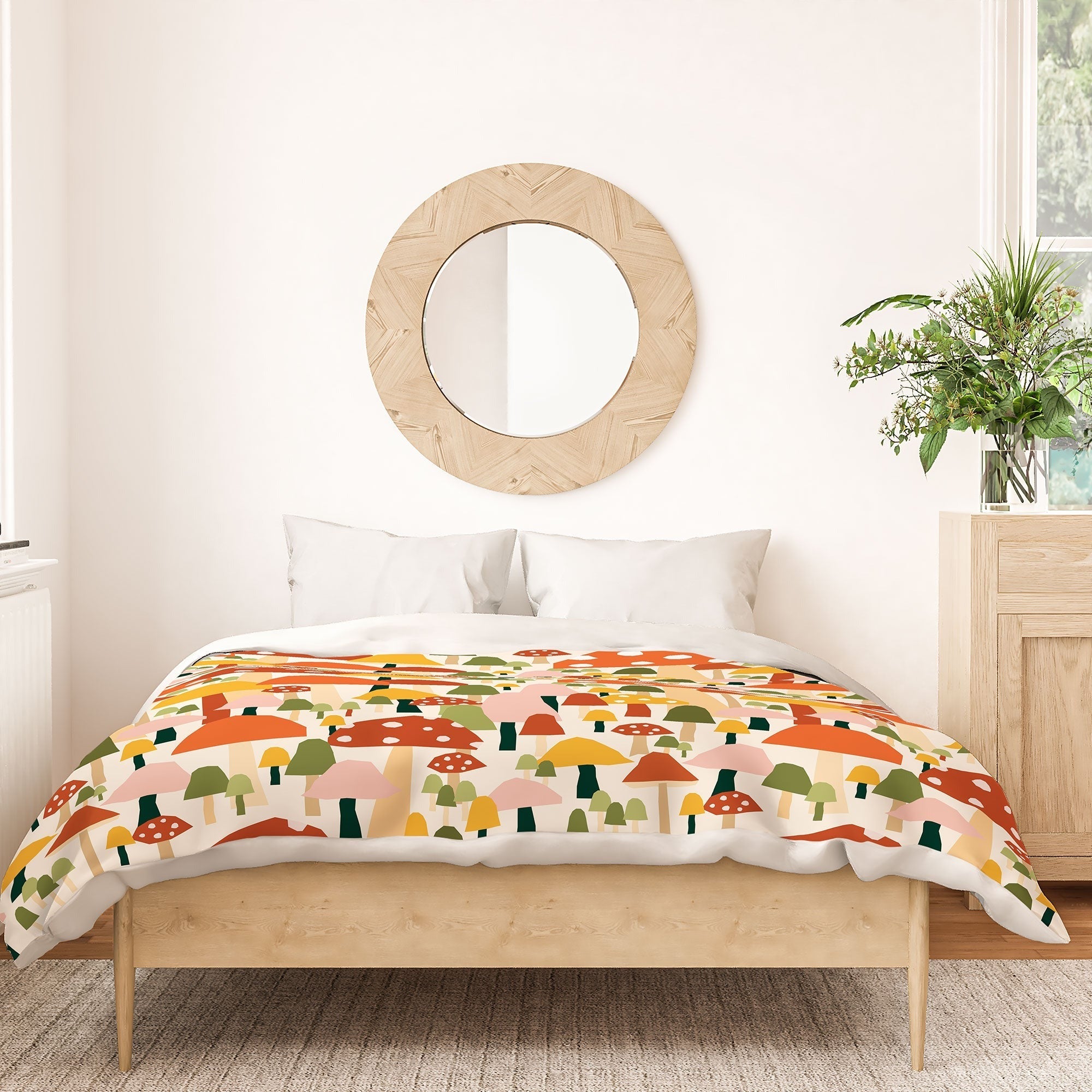 Valeria Frustaci autumnal mushrooms Duvet Cover