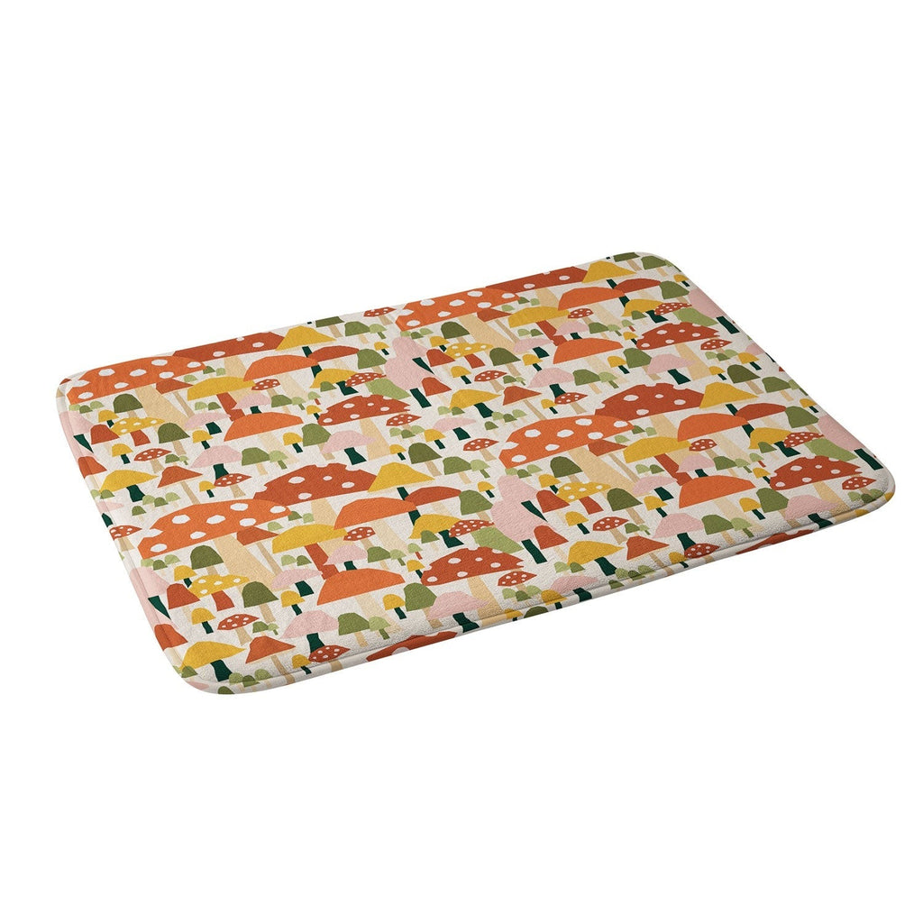 Valeria Frustaci autumnal mushrooms Memory Foam Bath Mat