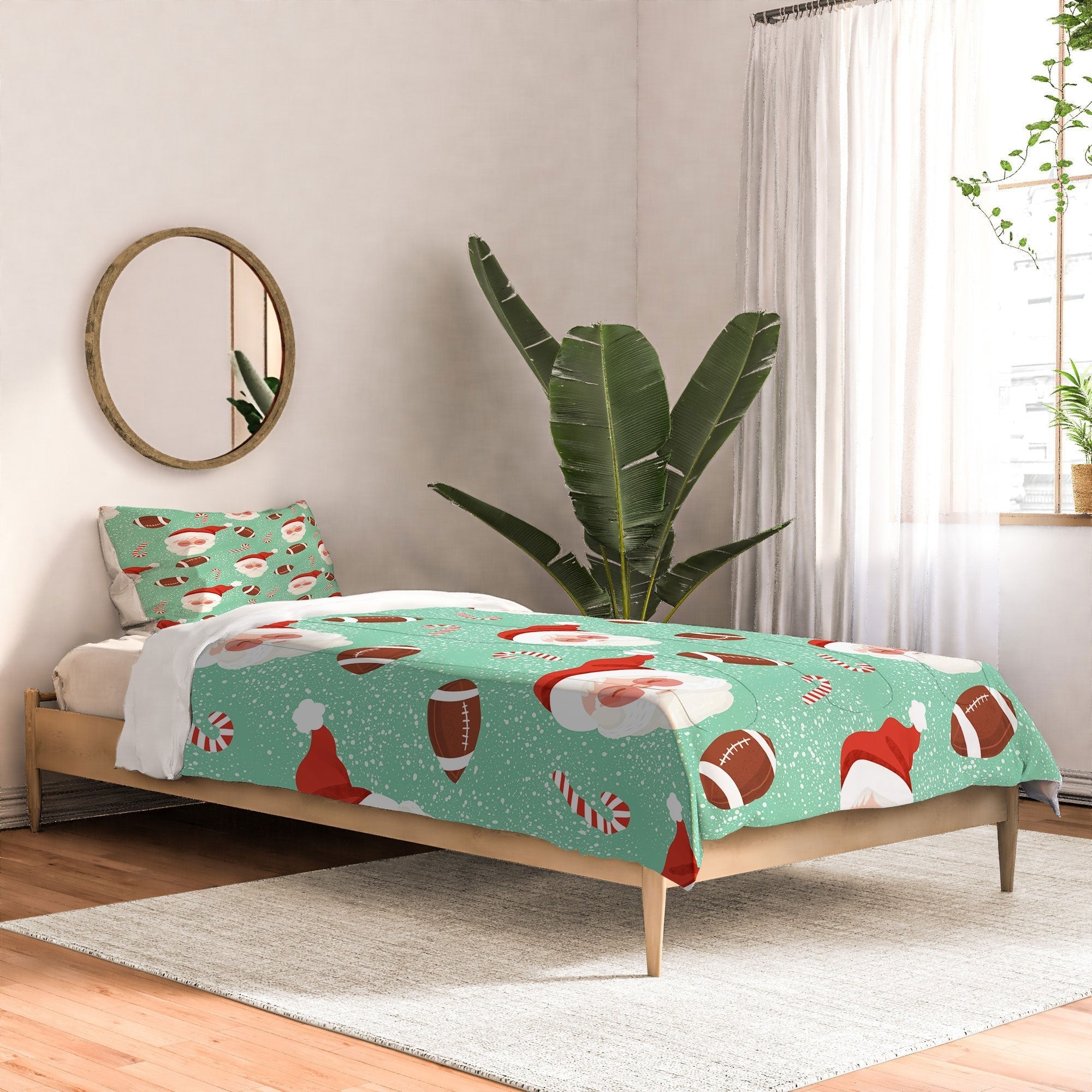 Design by Spark Sporty Football Santa Holiday Comforter