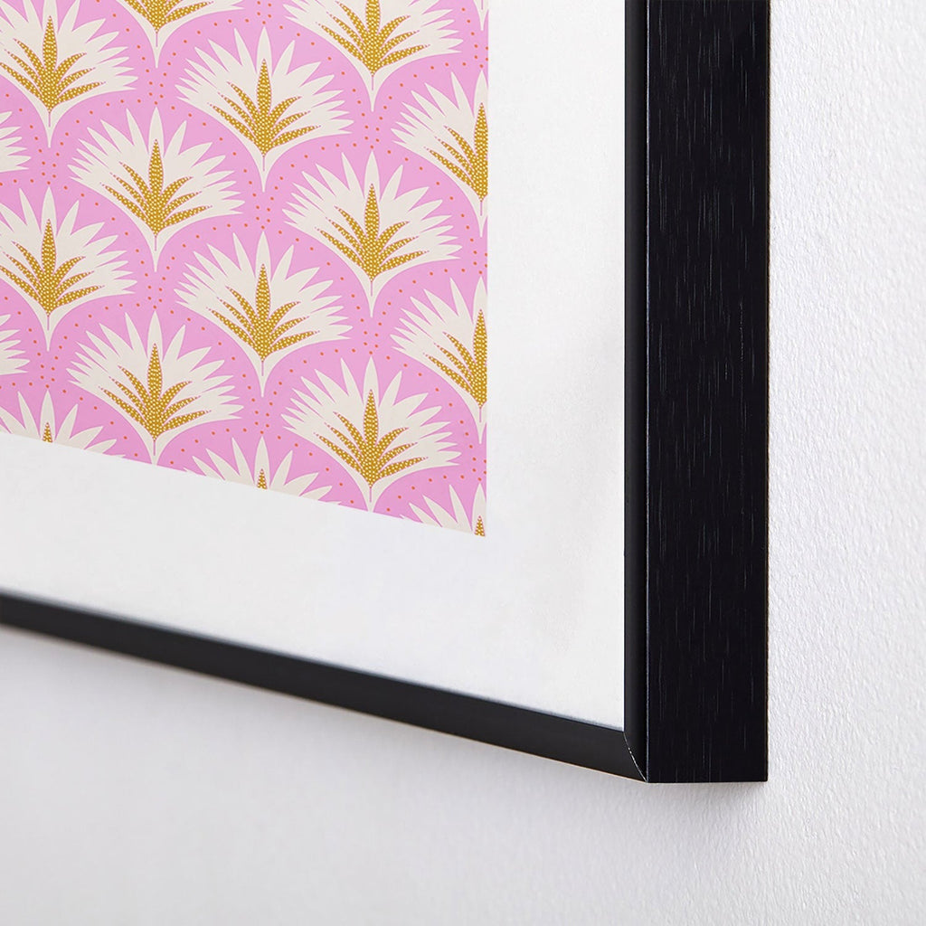 Jennifer Labre Pink Palmetto Metal Framed Art Print