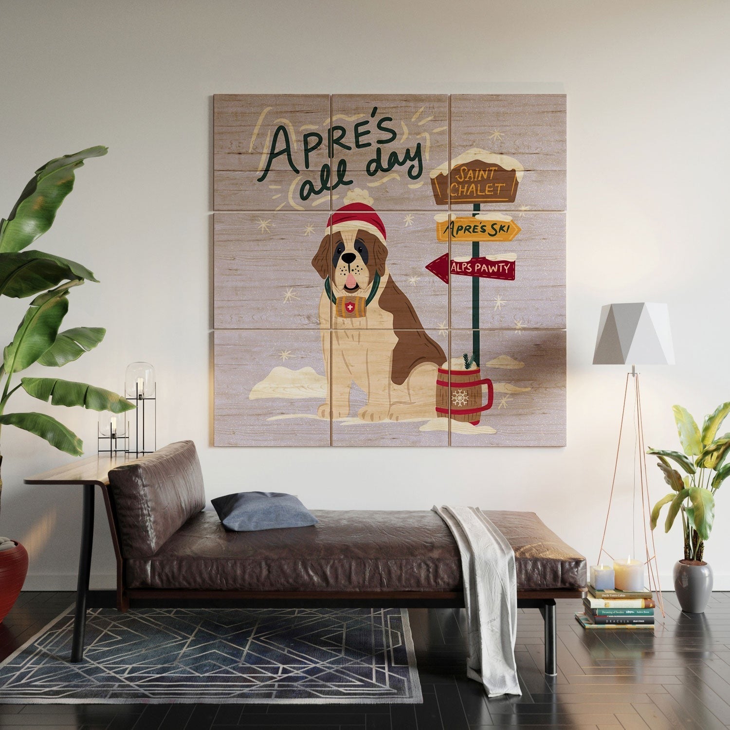 Design by Spark St Bernard Apres All Day Wood Wall Mural