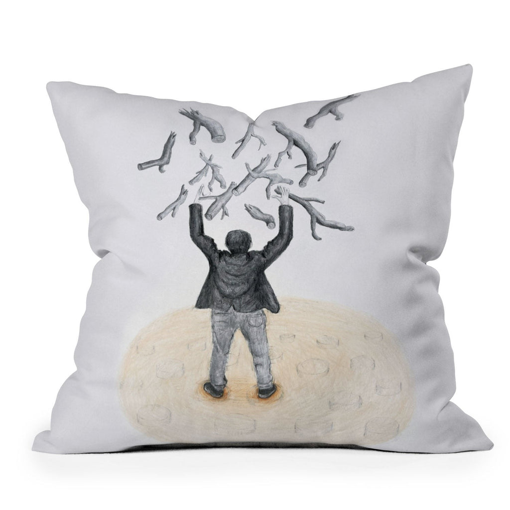 Coco de Paris Wood in the sky Outdoor Throw Pillow
