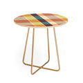 Marta Barragan Camarasa Retro Picnic Plaid Warm Tones Round Side Table